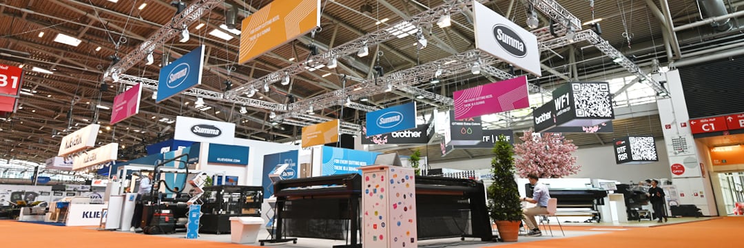 Overview of the booth at FESPA
